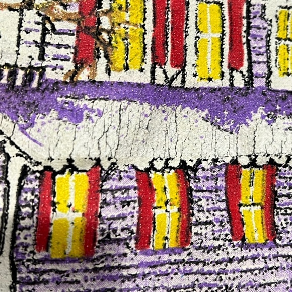 Vintage 1980s Christmas on Main Street Xmas 80s Ugly Sweater Sweatshirt - Picture 3 of 7